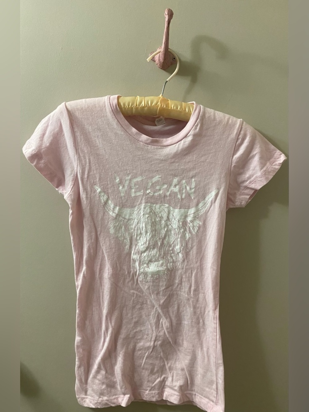 Pink 'Vegan' Graphic Tee  Highland Cow